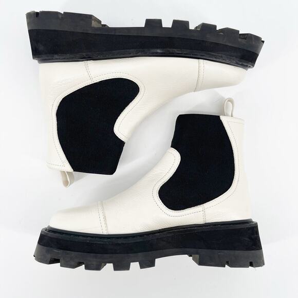 Jimmy Choo Clayton White Leather Chunky Platform Chelsea Boot women's IT 36.5 - Picture 4 of 11